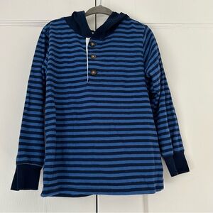 Carter’s Blue Striped Hoodie Long Sleeve Cotton Shirt Toddler Boys Size 4